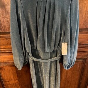 Jessica Howard Sparkling Slate Blue Belted Dress